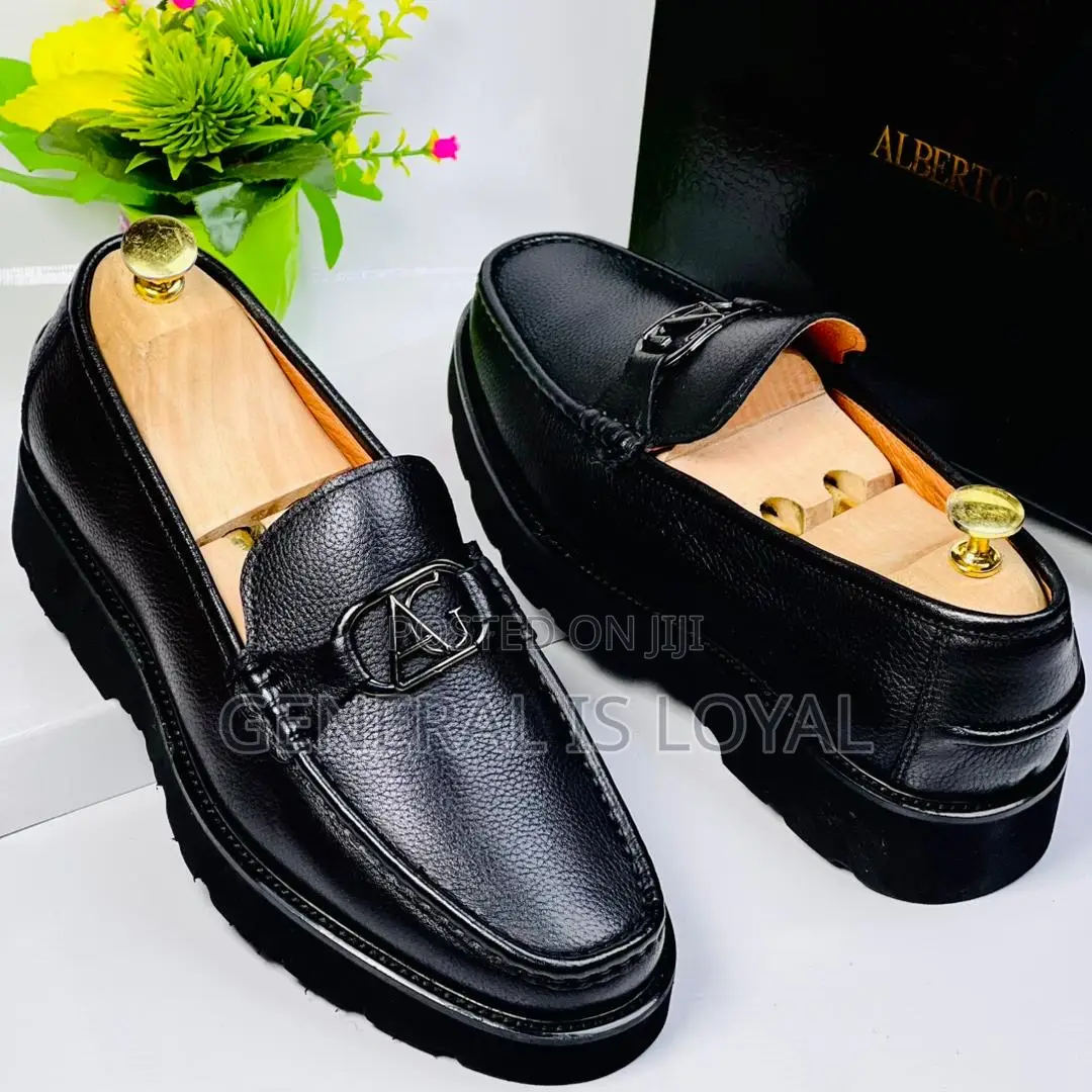 Alberto Gilardino Black Mens Leather Shoe