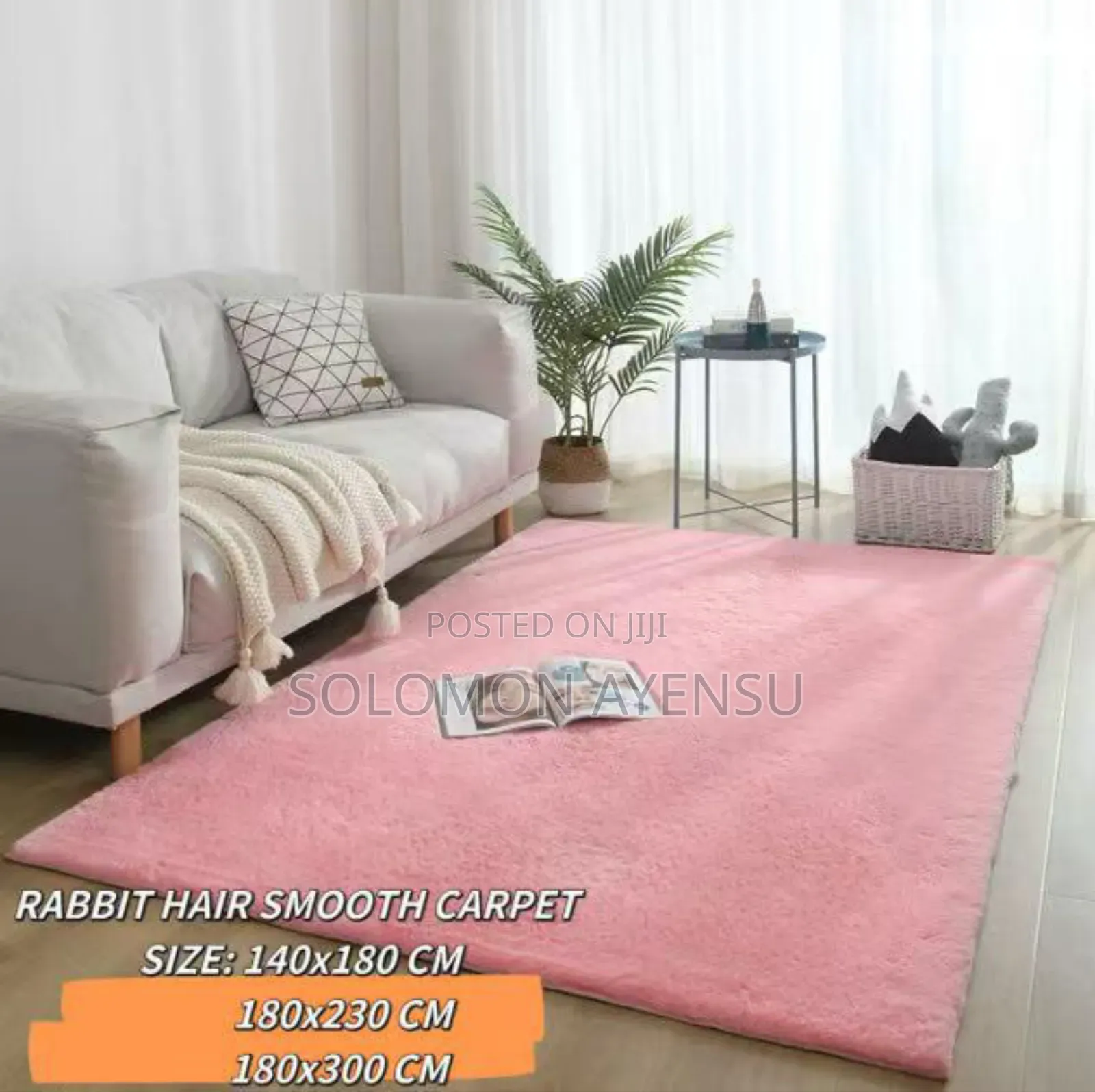 Quality Rabbit Hair Smooth Center Carpet Available in Different Sizes
