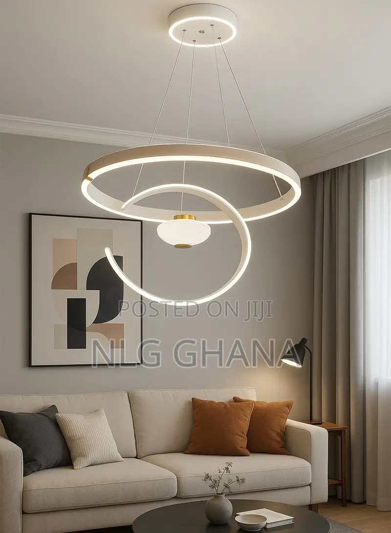 Modern Double Ring Led Chandelier, Adjustable Pendant. Ghx7373