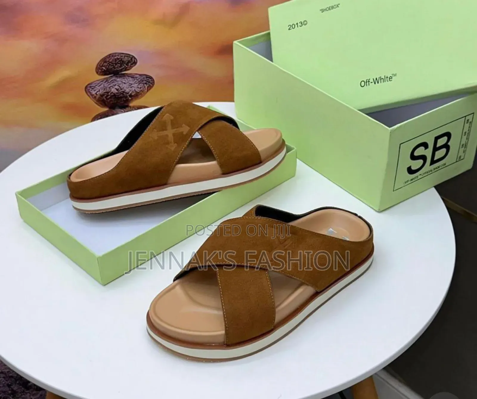 Off White Cross Sandals