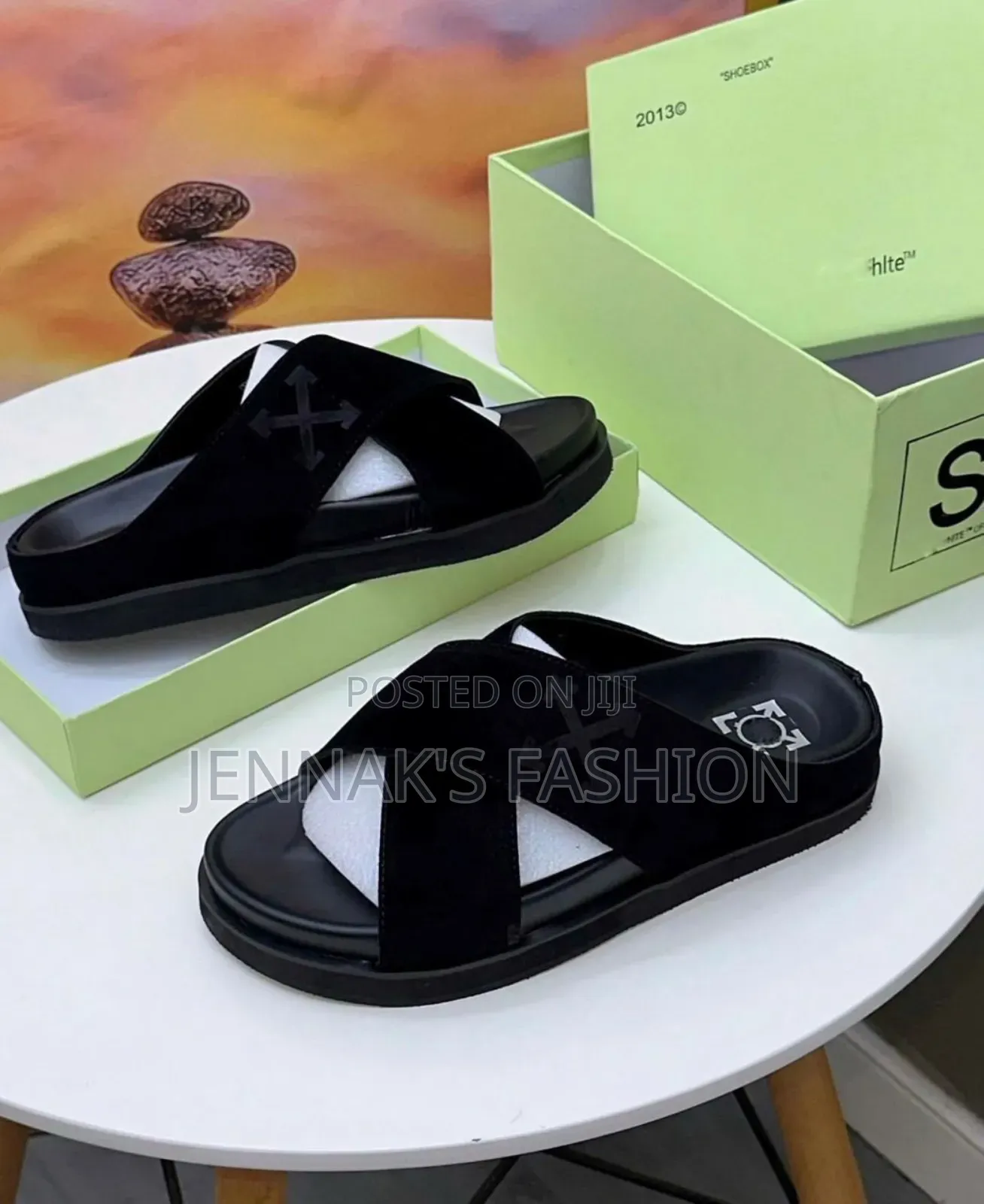 Off White Cross Sandals