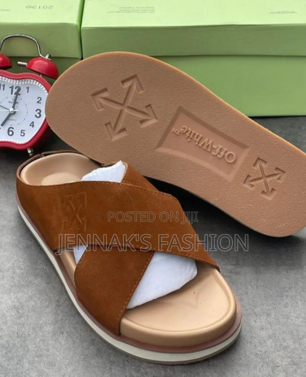 Off White Cross Sandals