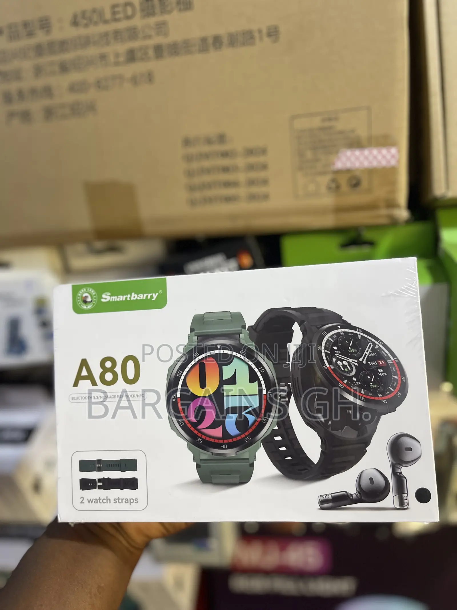 Smartberry A80 Premium Smart Watch With Wireless Earbuds (2 in 1)