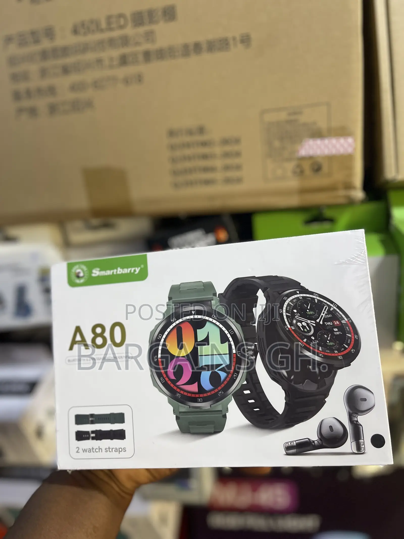 Smartberry A80 Premium Smart Watch With Wireless Earbuds (2 in 1)