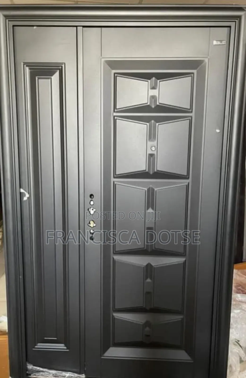 All Black Metal China Security Door One and Half