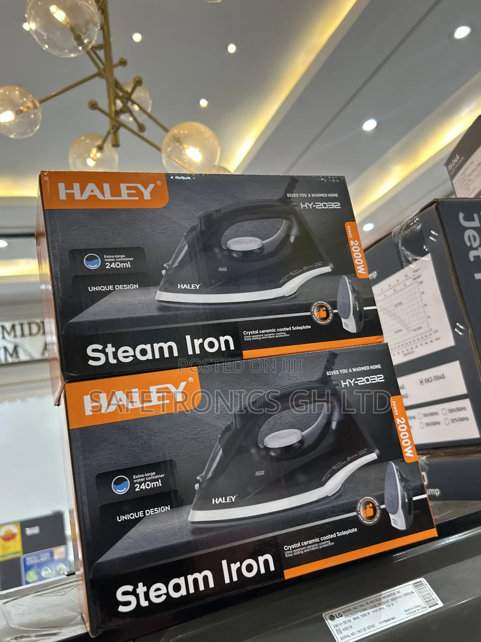 Genuine Best ~< Haley Black (2000w) Steam Iron Hy-2032