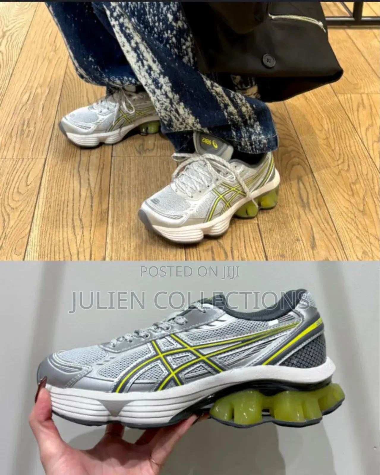Asics Gel Kinetic Lemon Green N Silver
