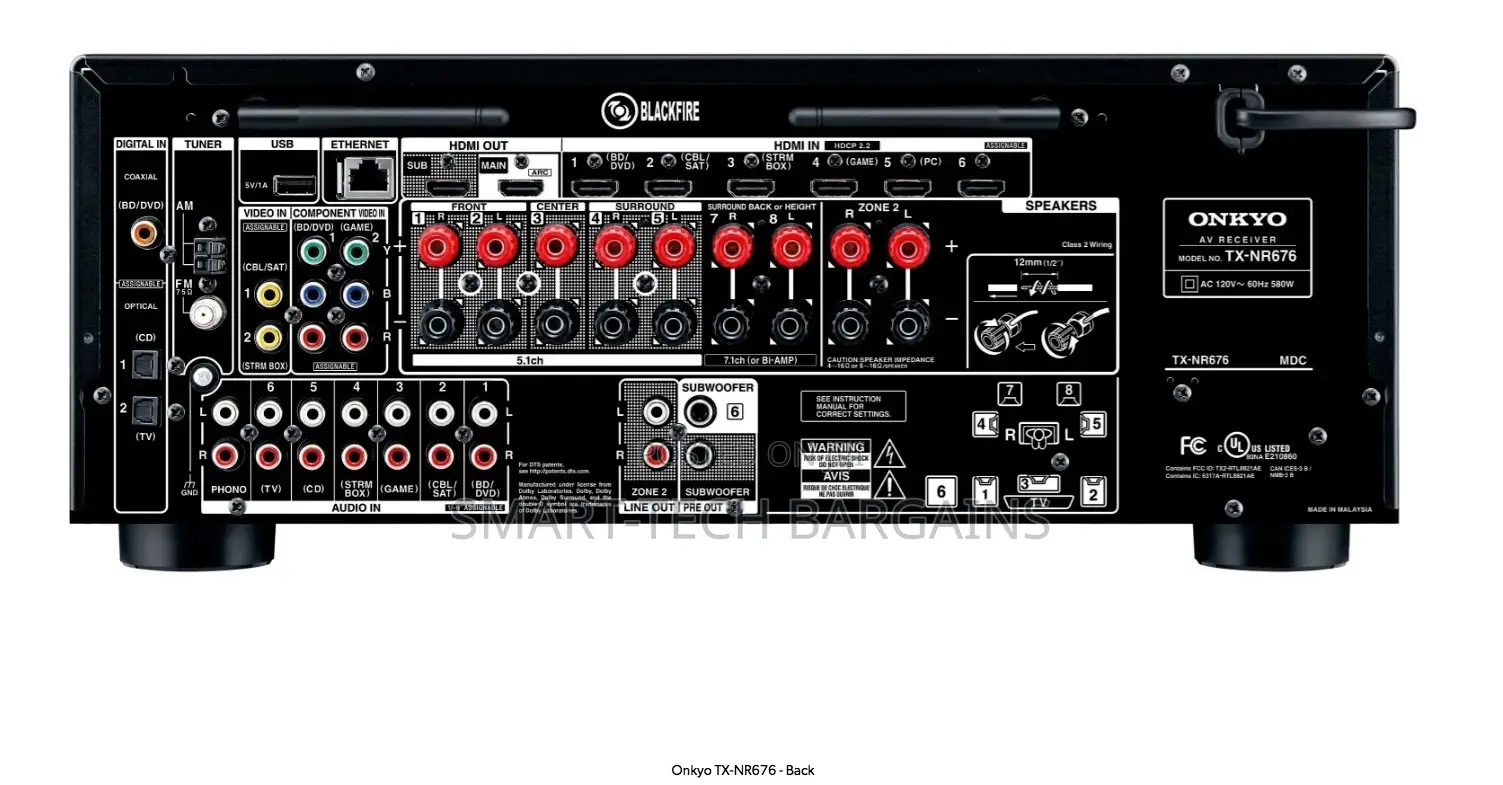 Onkyo Tx-Nr676 | 7.2-Ch | Wi-Fi | Bluetooth | Airplay | Atmos | Dts:X