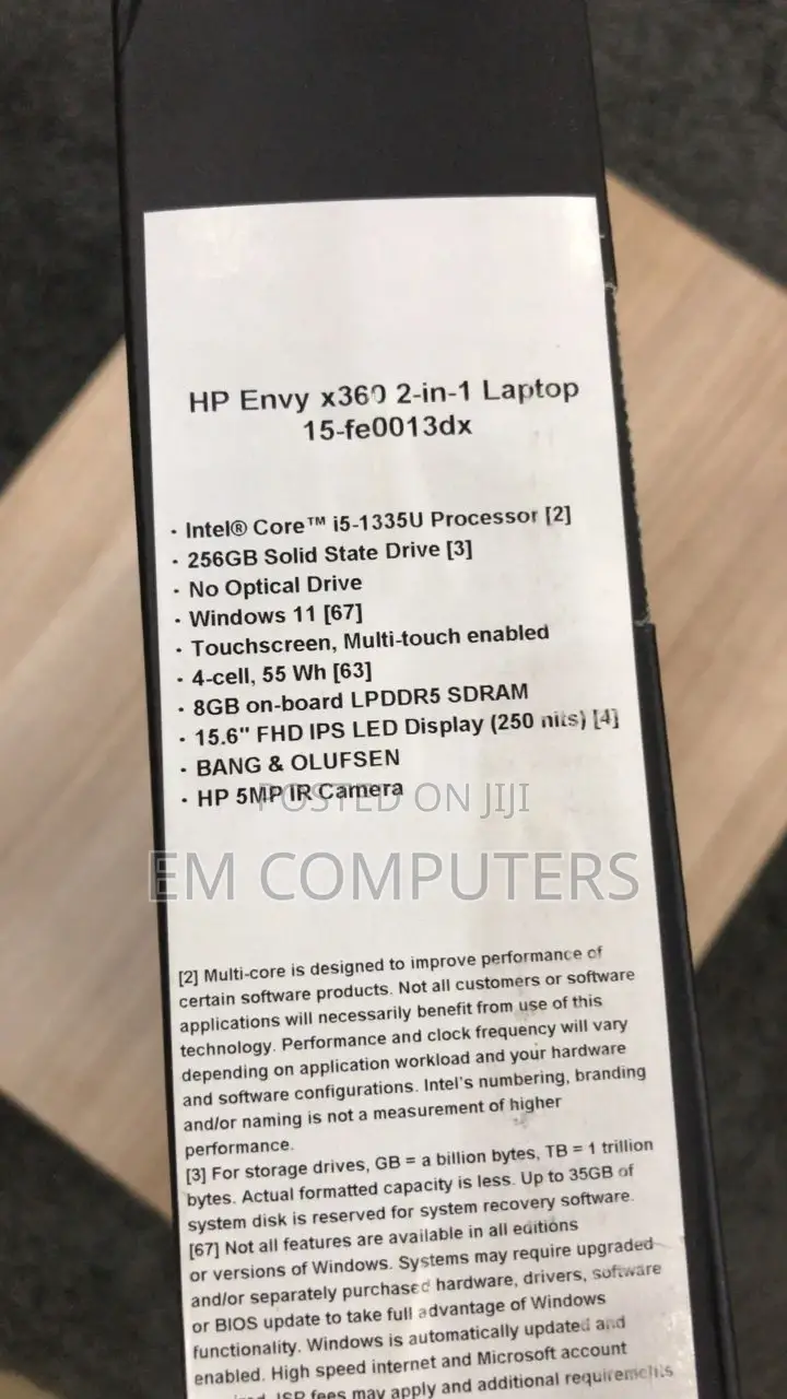 New Laptop HP Envy 15 8GB Intel Core I5 SSD 256GB