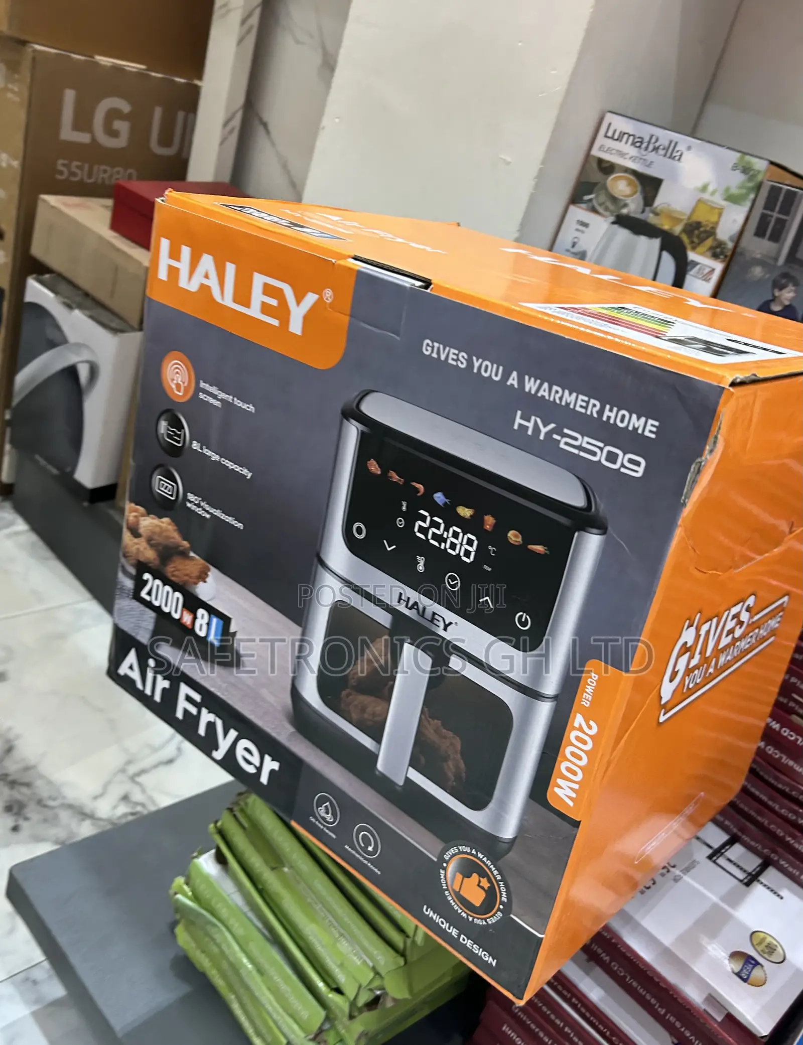 Lastest Grey 8l Haley_hy-2509 Electric Air Fryer Maker 3000 Watts