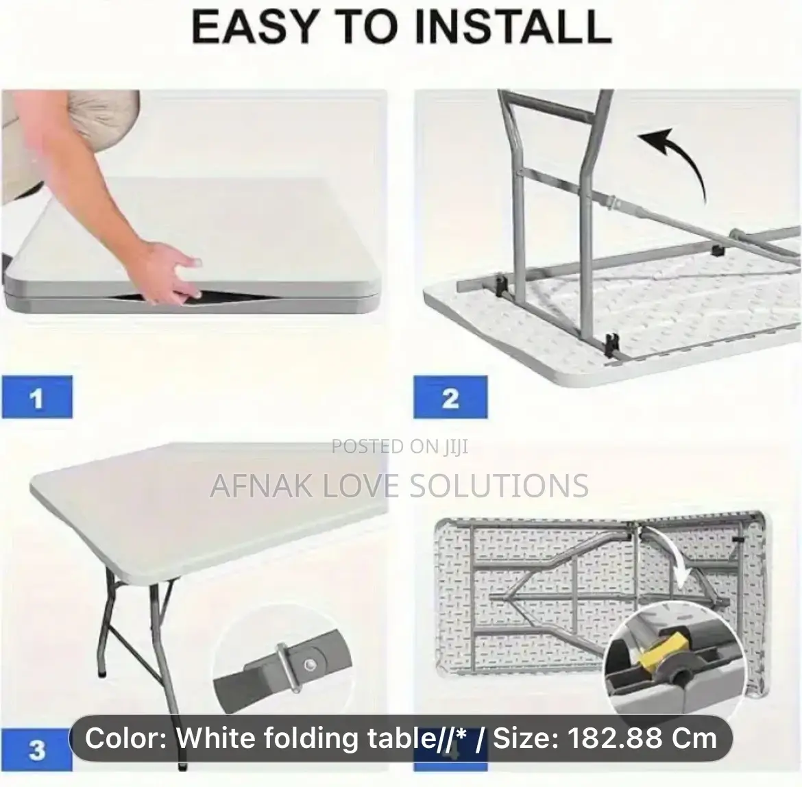 8 Seater White Foldable Table