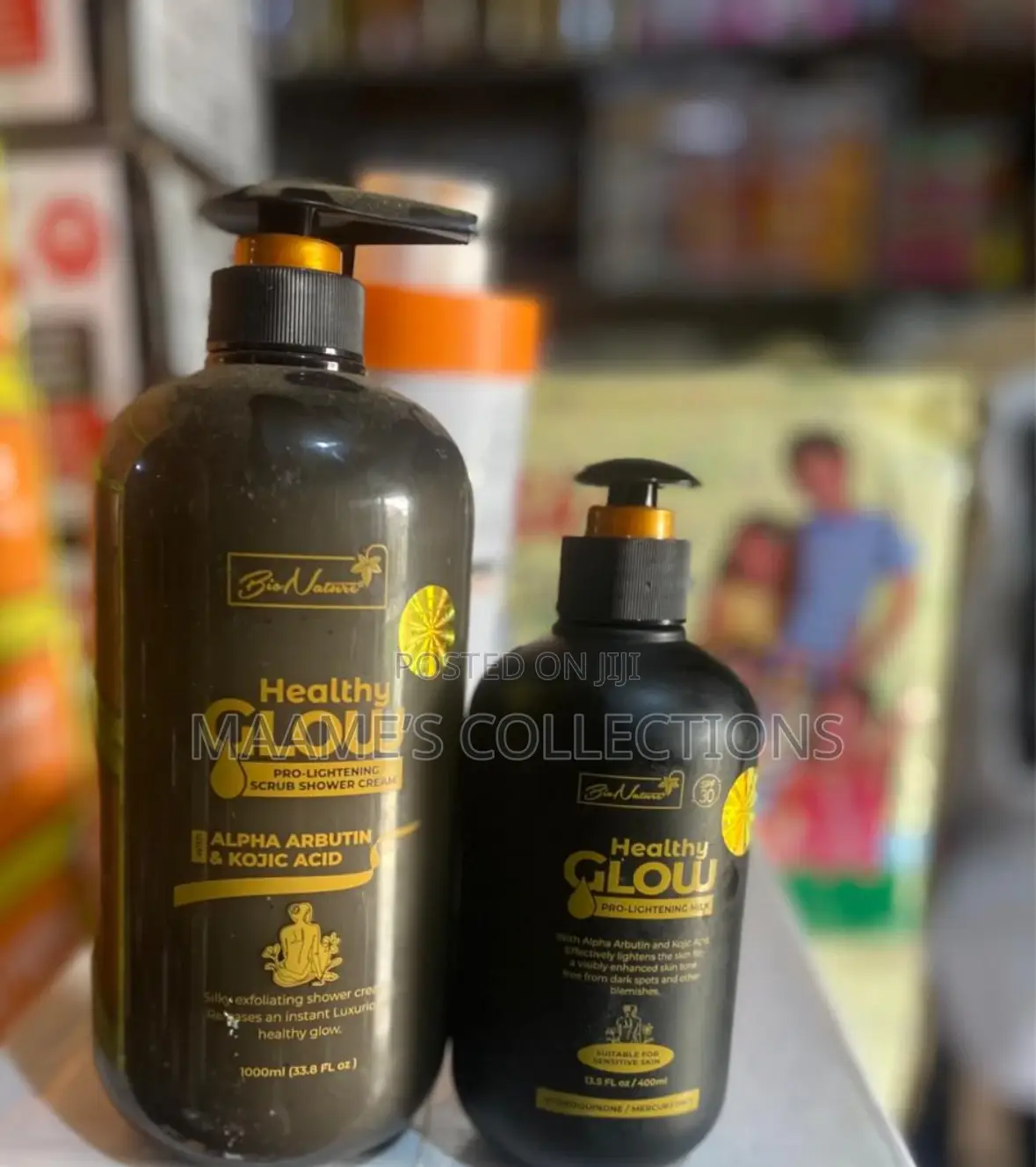 Healthy Glow Ultra Lightening Scrub Shower Cream and Body Lotion.