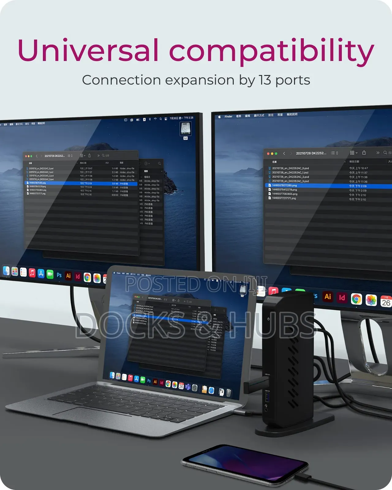 Raidsonic Icy Box Displaylink Docking Station (11-in-1) - Universal
