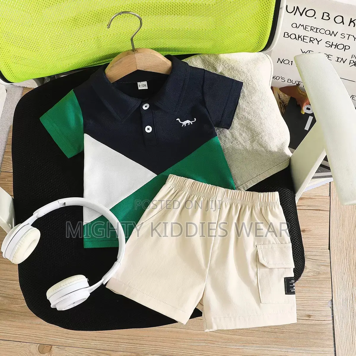 Boy Outfit Set Colorful Polo Shirt and Short Set Ages 18-24m