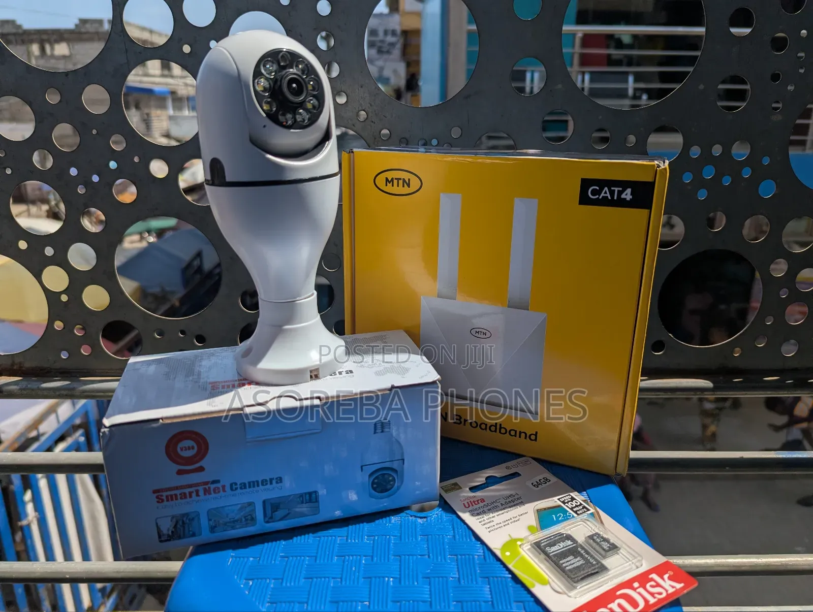 V380 CCTV Smart Bulb Camera Plus Router Combo With Free 64gig Sd Card