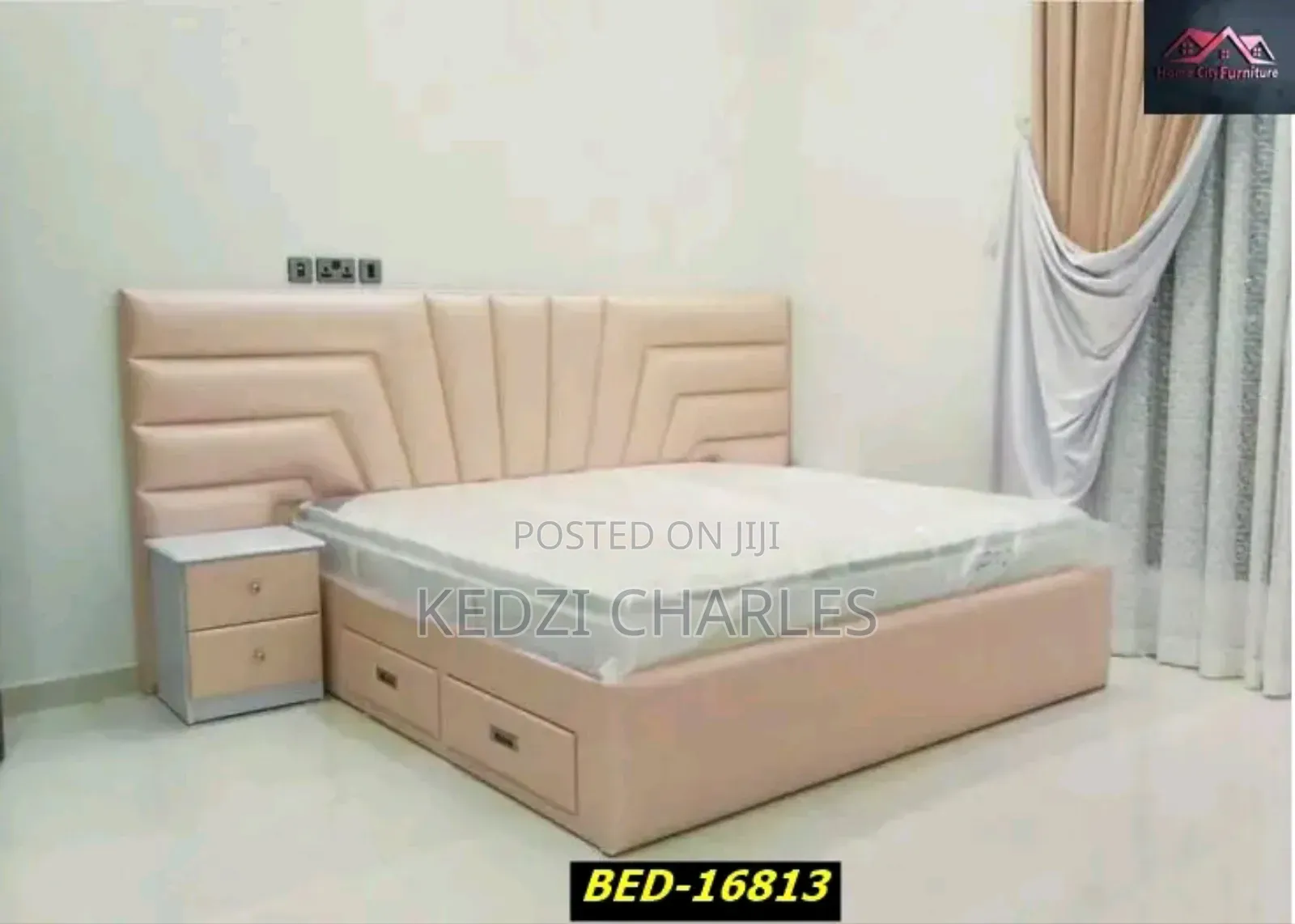 King Size Bed and Bed Frame With Side Drawer