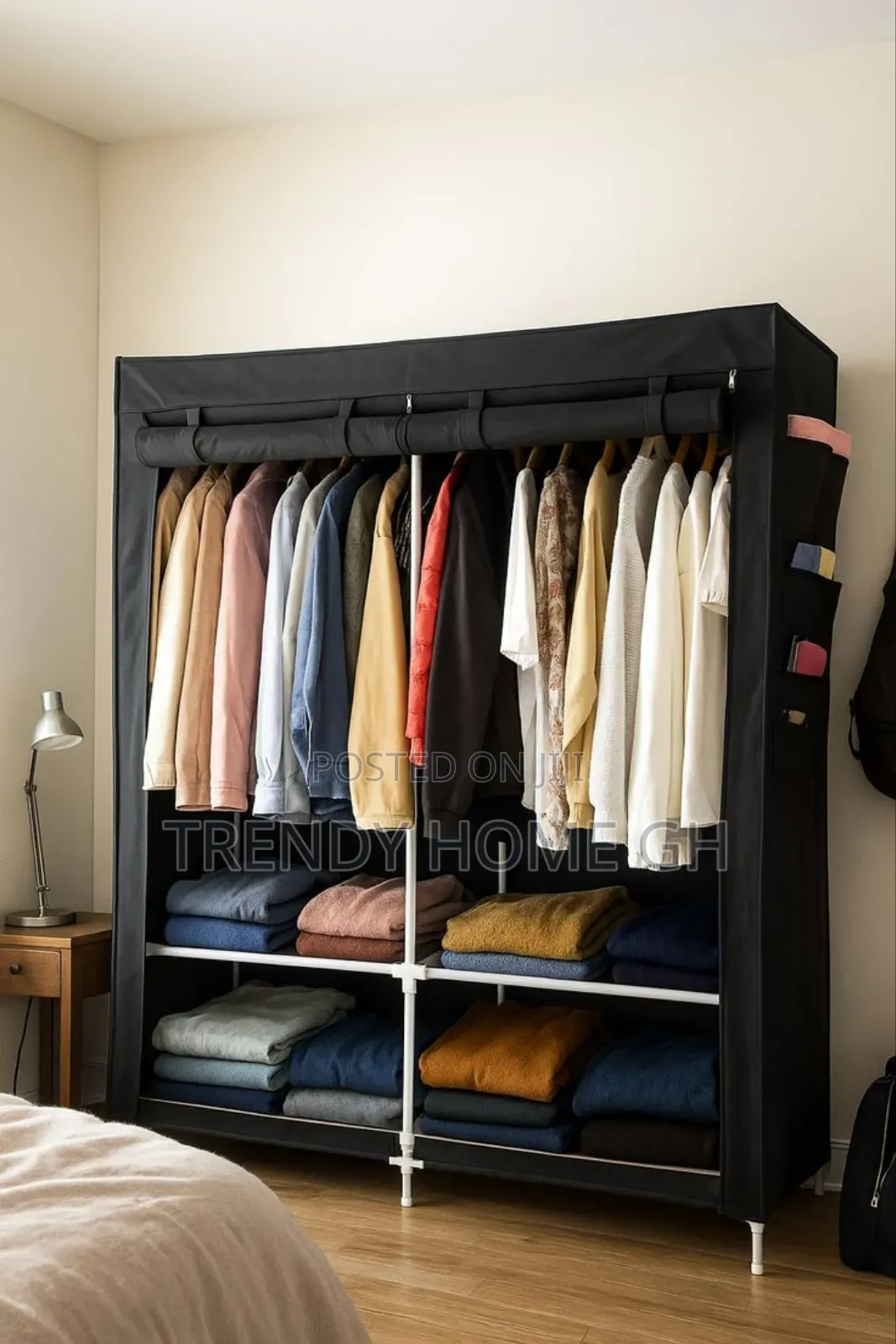“Durable Foldable Wardrobe With Strong Metal Frame