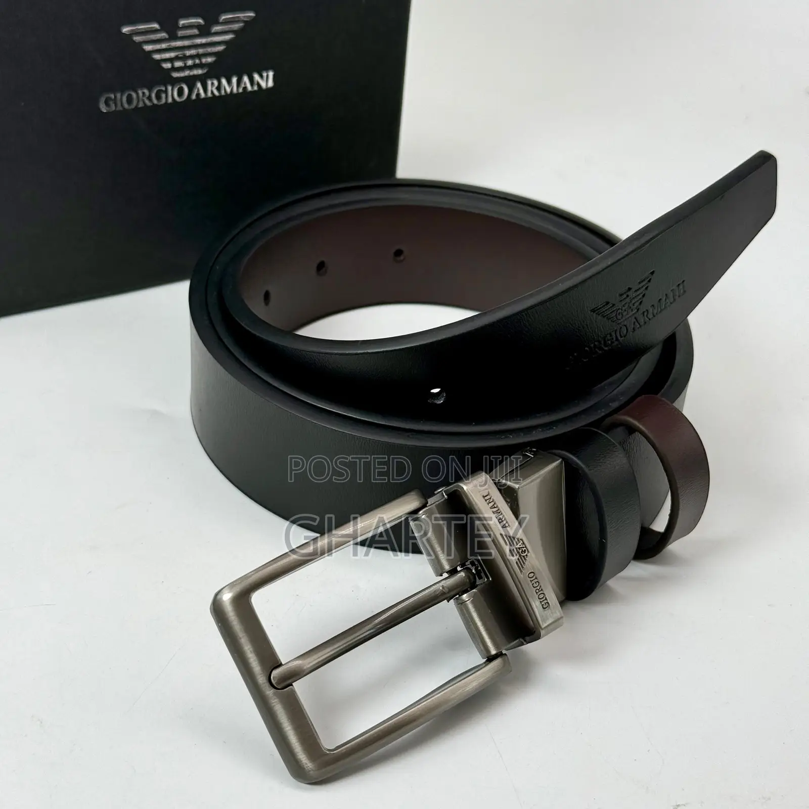 Leather Men’S Reversible Belts in Box