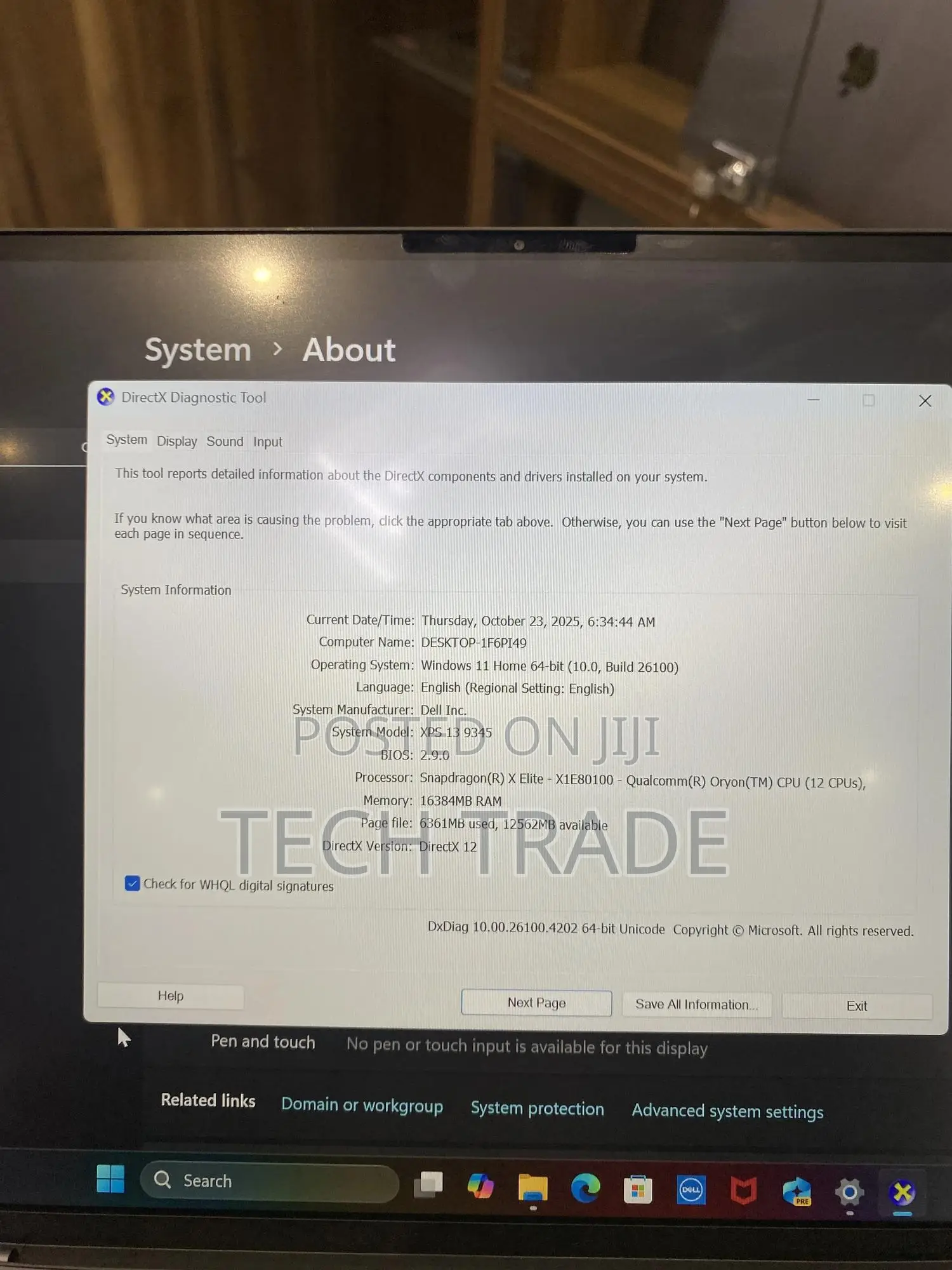 Laptop Dell XPS 13 9350 16GB Qualcomm Snapdragon X Elite SSD 512GB