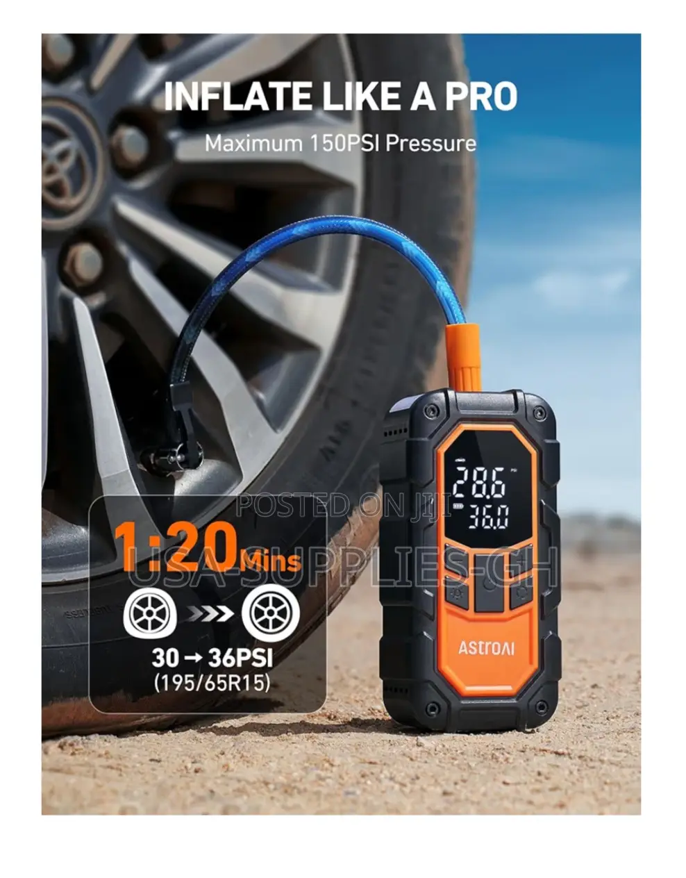 Astroai S8 Air Nano Jump Starter / Tire Inflator / Power Bank From Usa