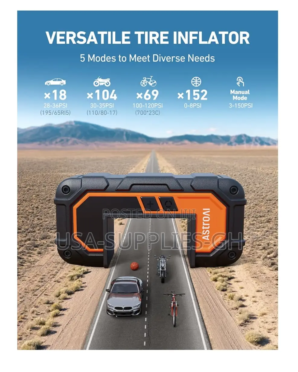 Astroai S8 Air Nano Jump Starter / Tire Inflator / Power Bank From Usa
