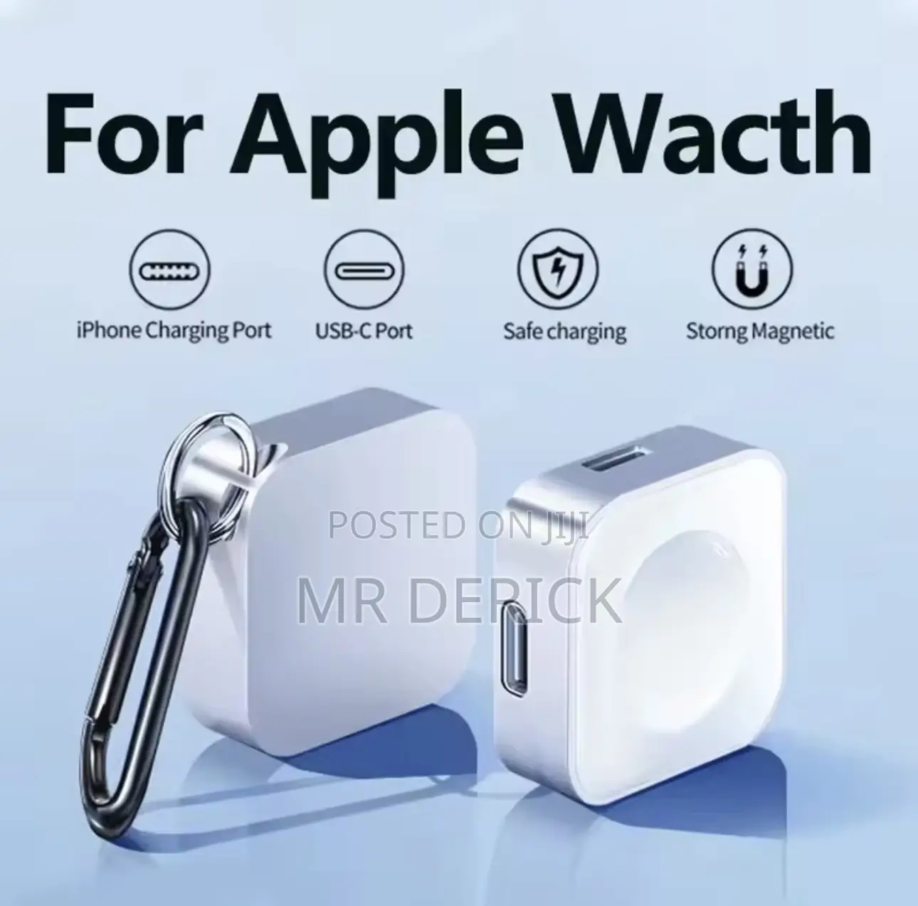 Portable Wireless Watch Charger Type C Two Interfaces for Apple Watch