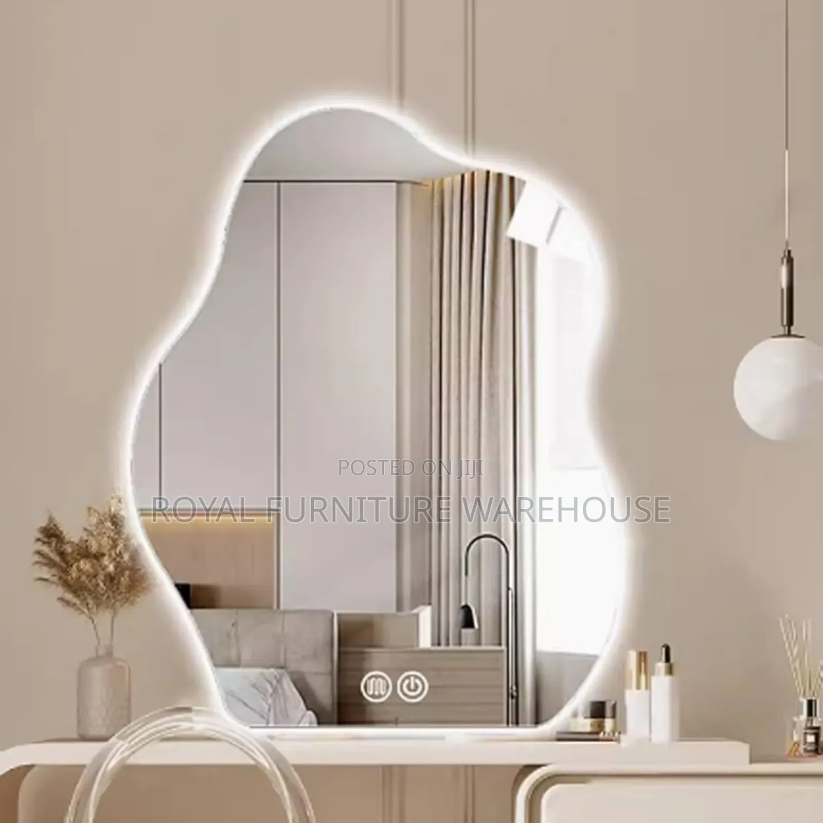 Crucked Edges Led Light Mirror