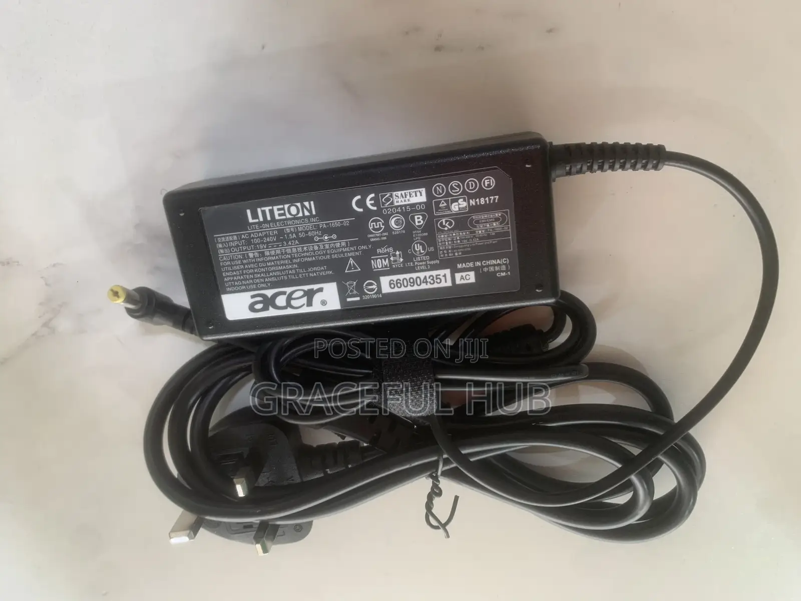 Acer Yellow Pin Power Adapter