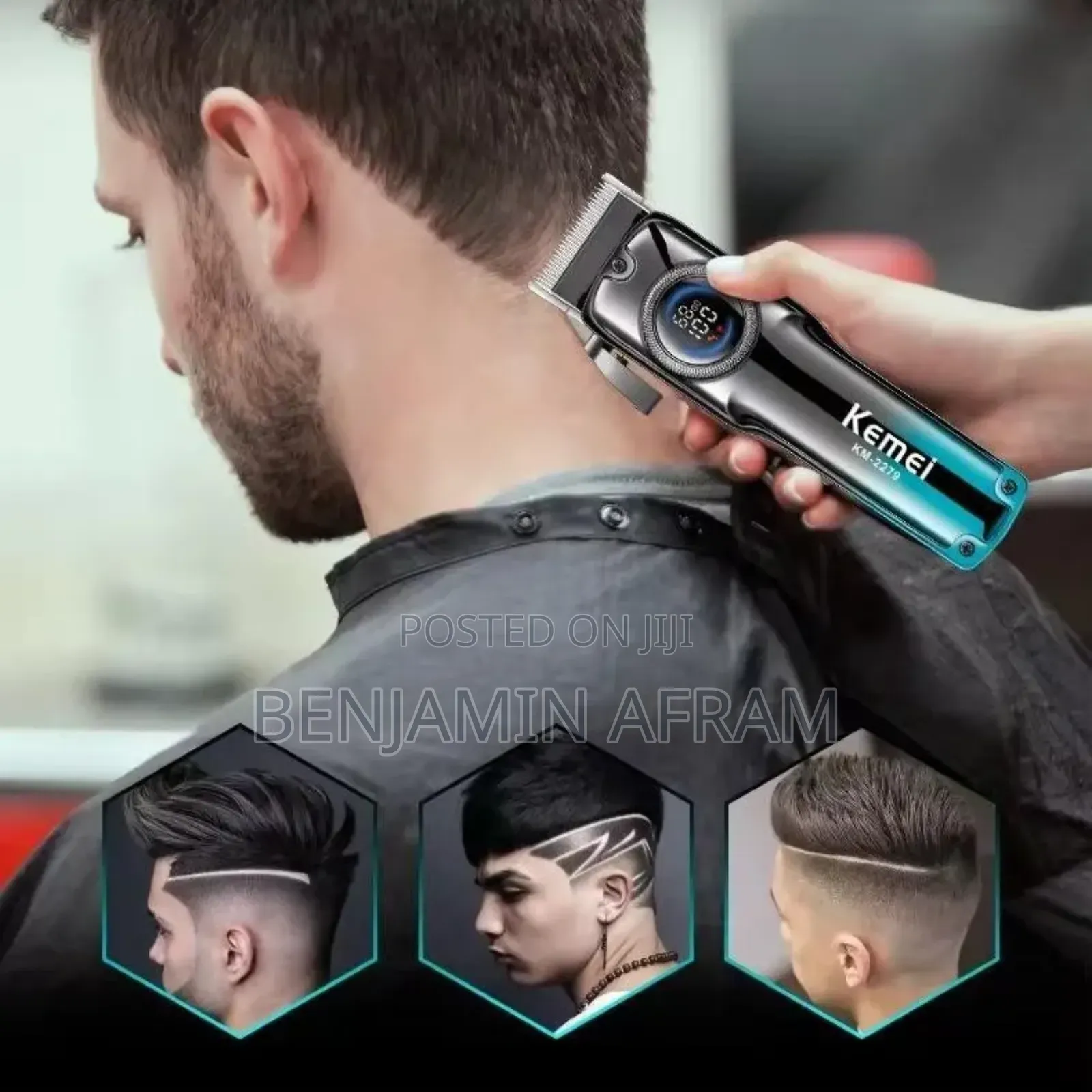 LCD Display Metallic Barbering Hair Clippers Km-2279