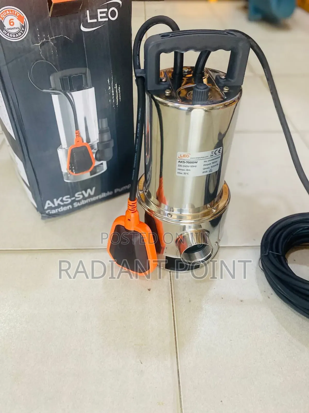 Leo Submersible Water Pump 1hp Stainless