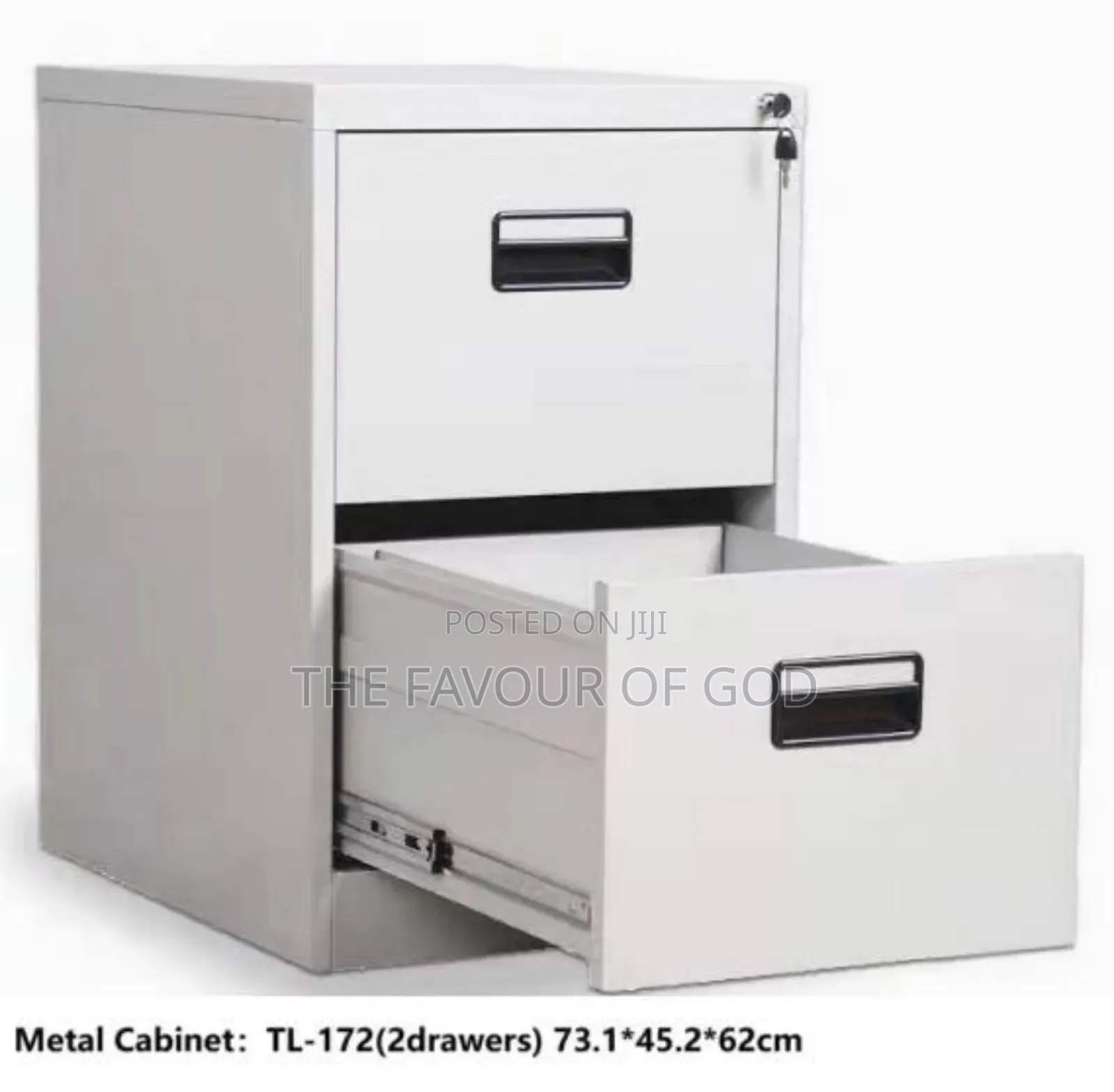 Solid 2 Drawer Metal Cabinet