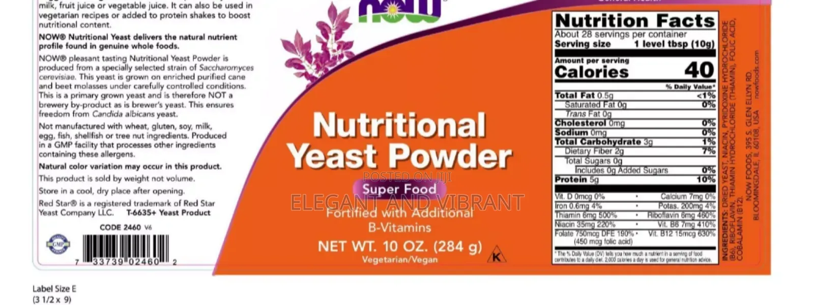 Now Foods Nutritional Yeast Powder, 10 Oz.