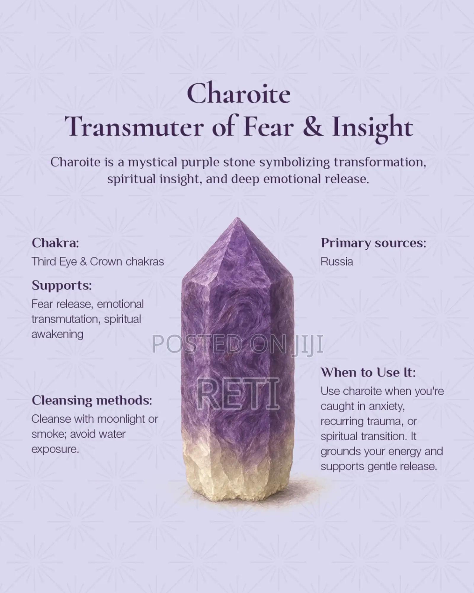 Small Charoite Stone of Transformation. Change Your Life.