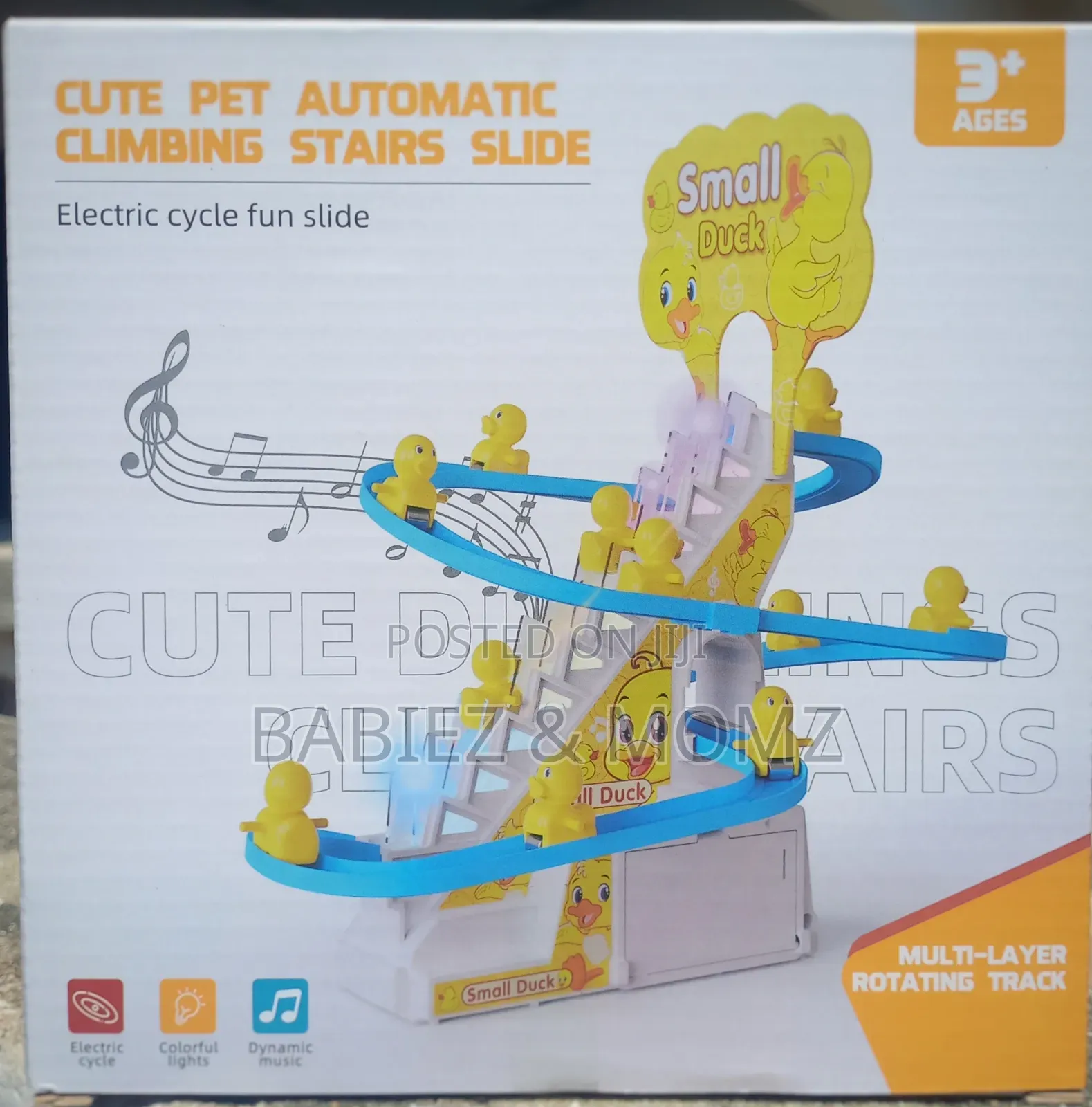 Electric Duck Climbing Stairs Toy – Music, Lights Fun Motion