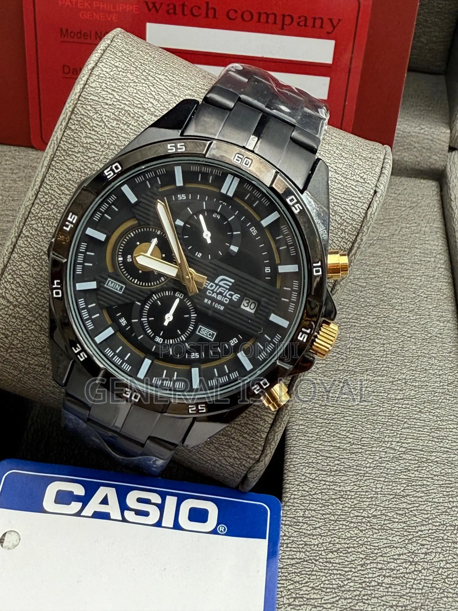 Casio Edifice Black Stainless Mens  Watch