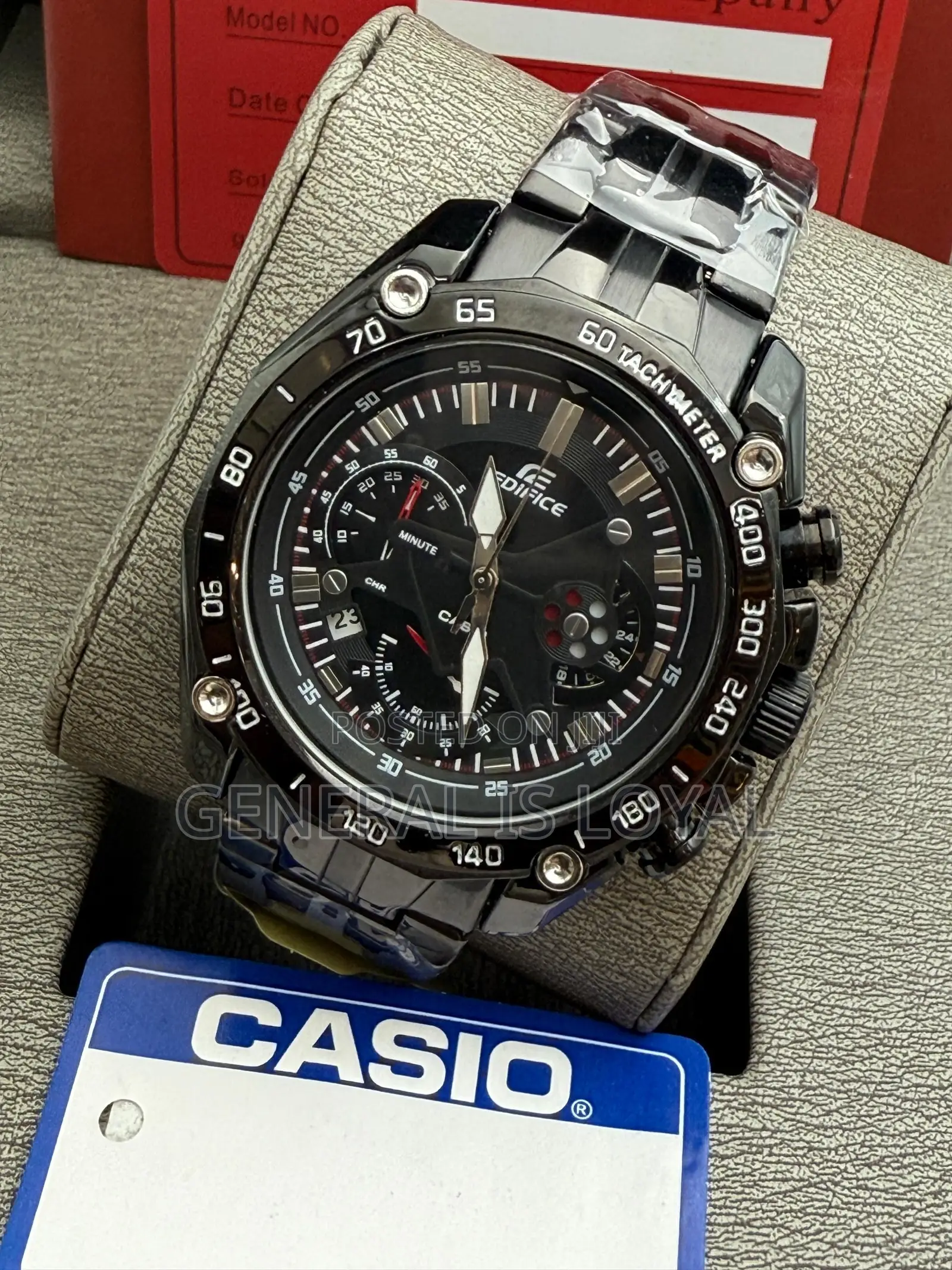 Casio Edifice Black Stainless Mens  Watch