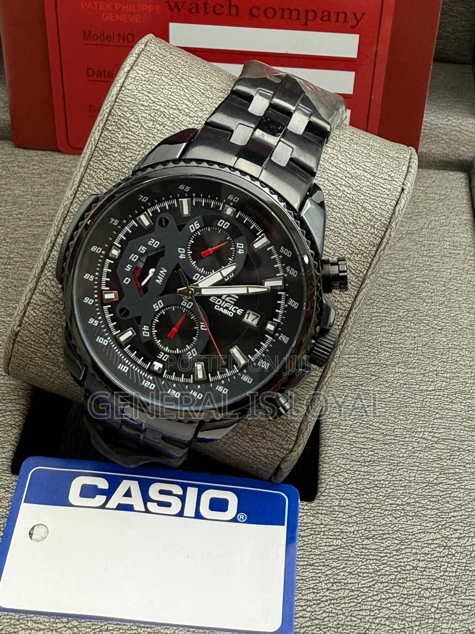 Casio Edifice Black Stainless Mens  Watch