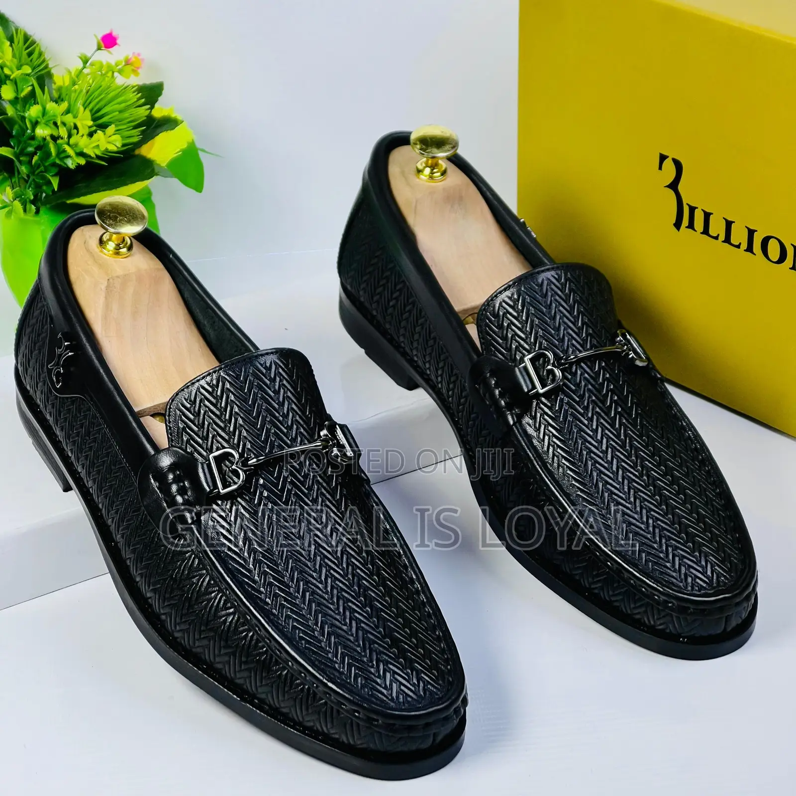 Billionaire Black Leather Men Loafers Shoe