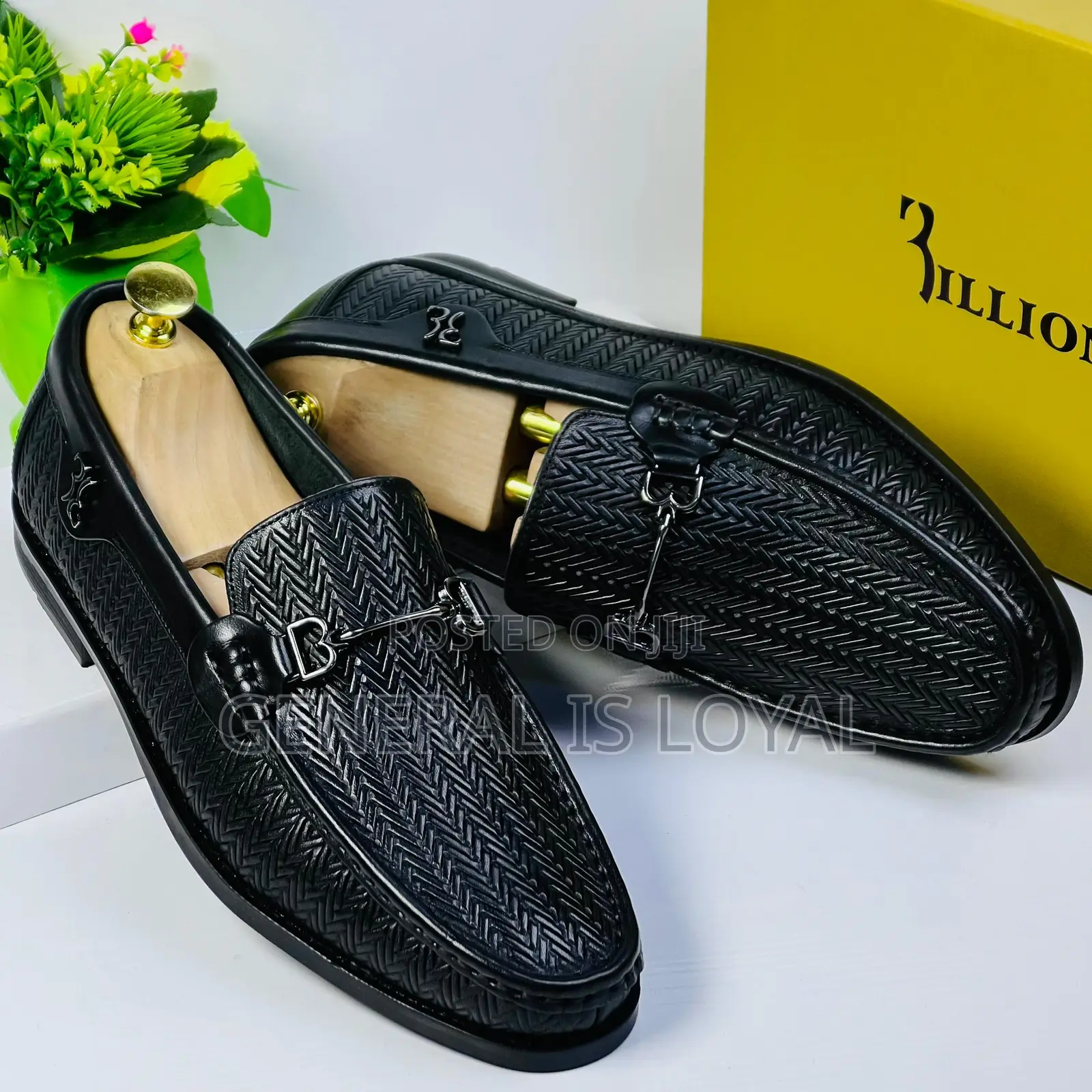 Billionaire Black Leather Men Loafers Shoe