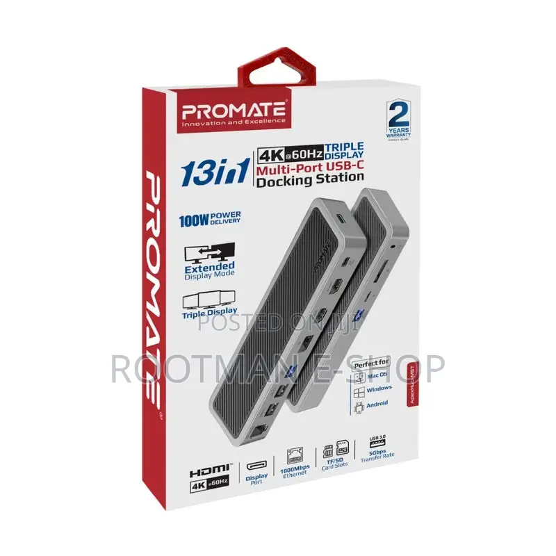  at 60hz Triple Display Multi-Port Usb-C Docking Station
