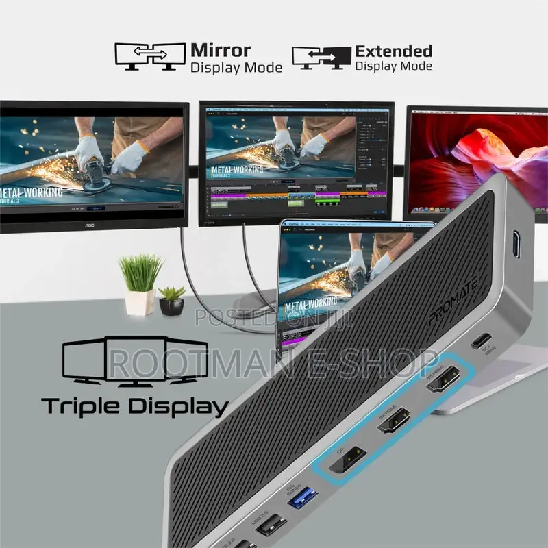 at 60hz Triple Display Multi-Port Usb-C Docking Station