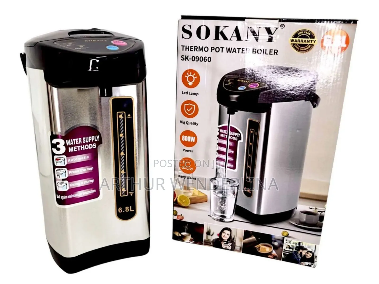 Sokany Thermo Pot Water Boiler – 6.8l , 800w Water Level Indicator