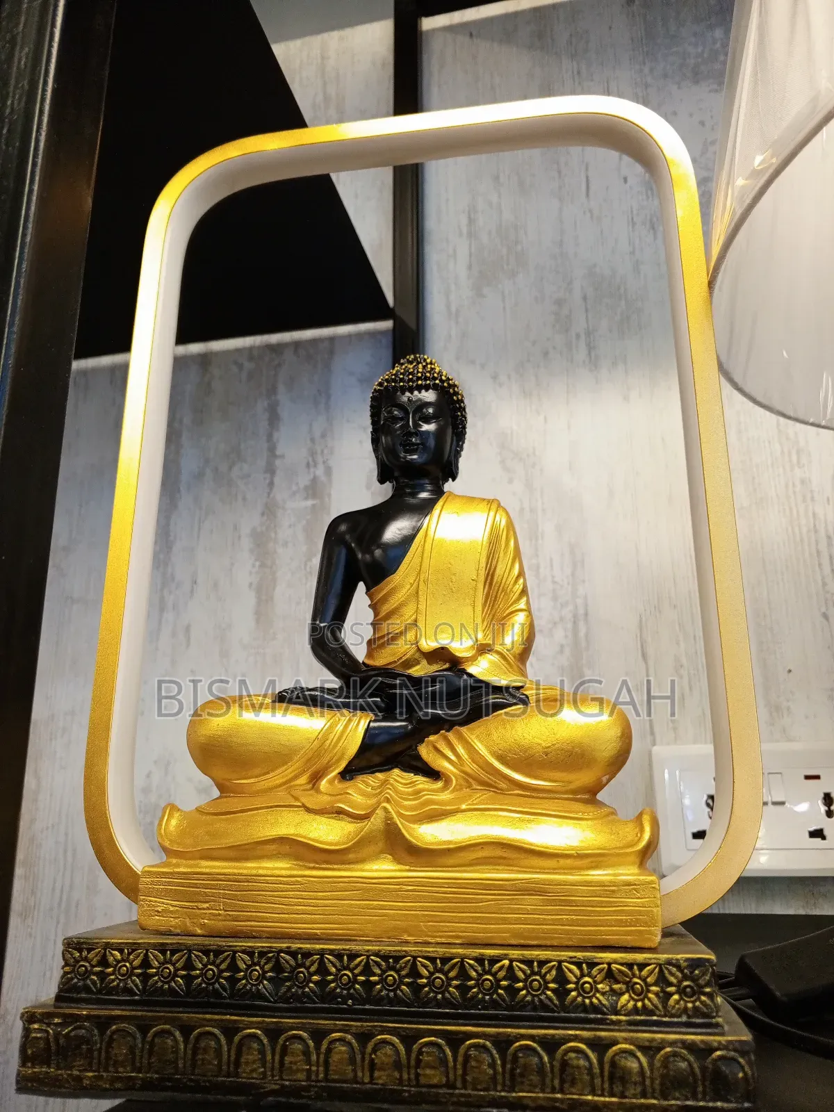 Budda Statue Gold With Light