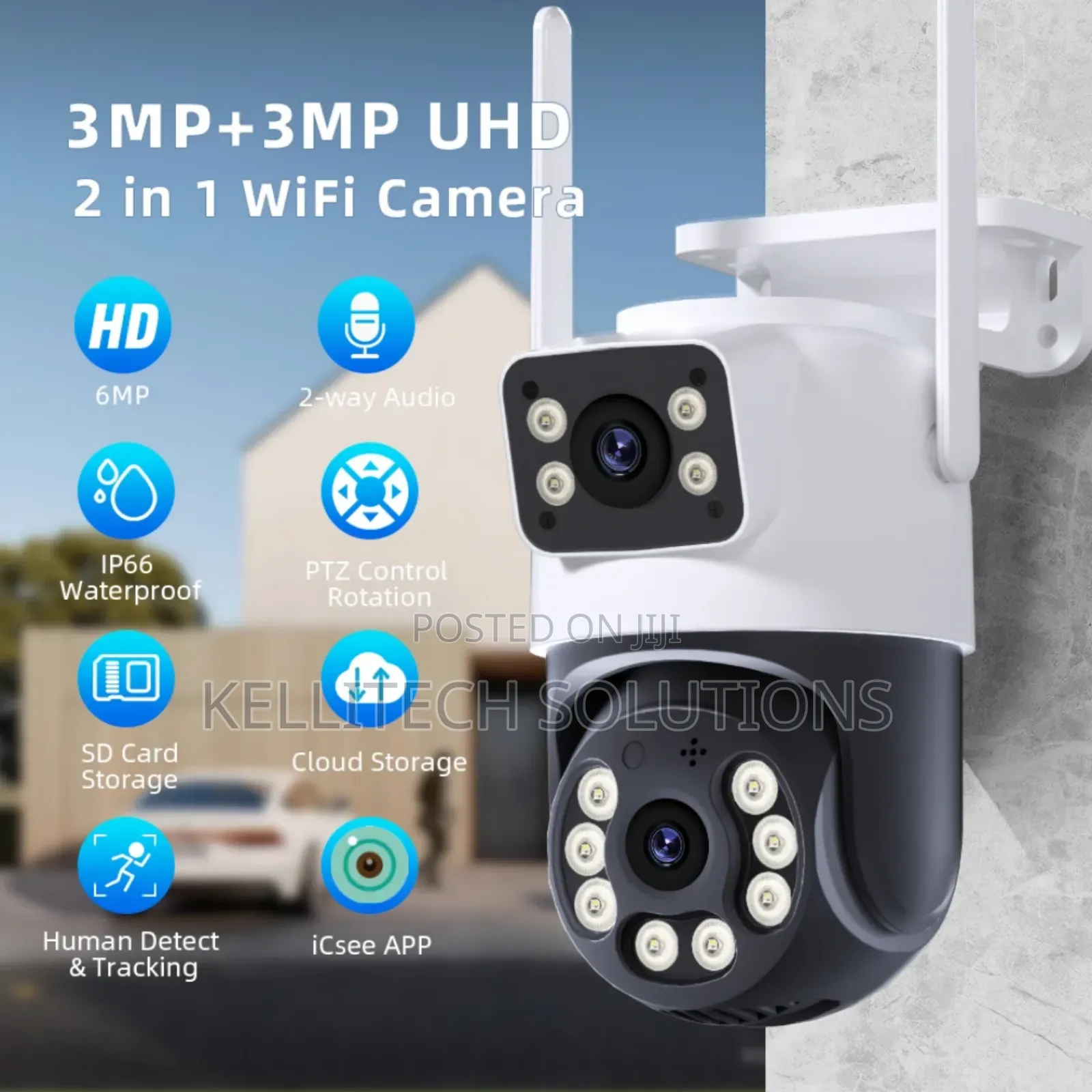 Best Selling Icsee Dual Lens CCTV Camera