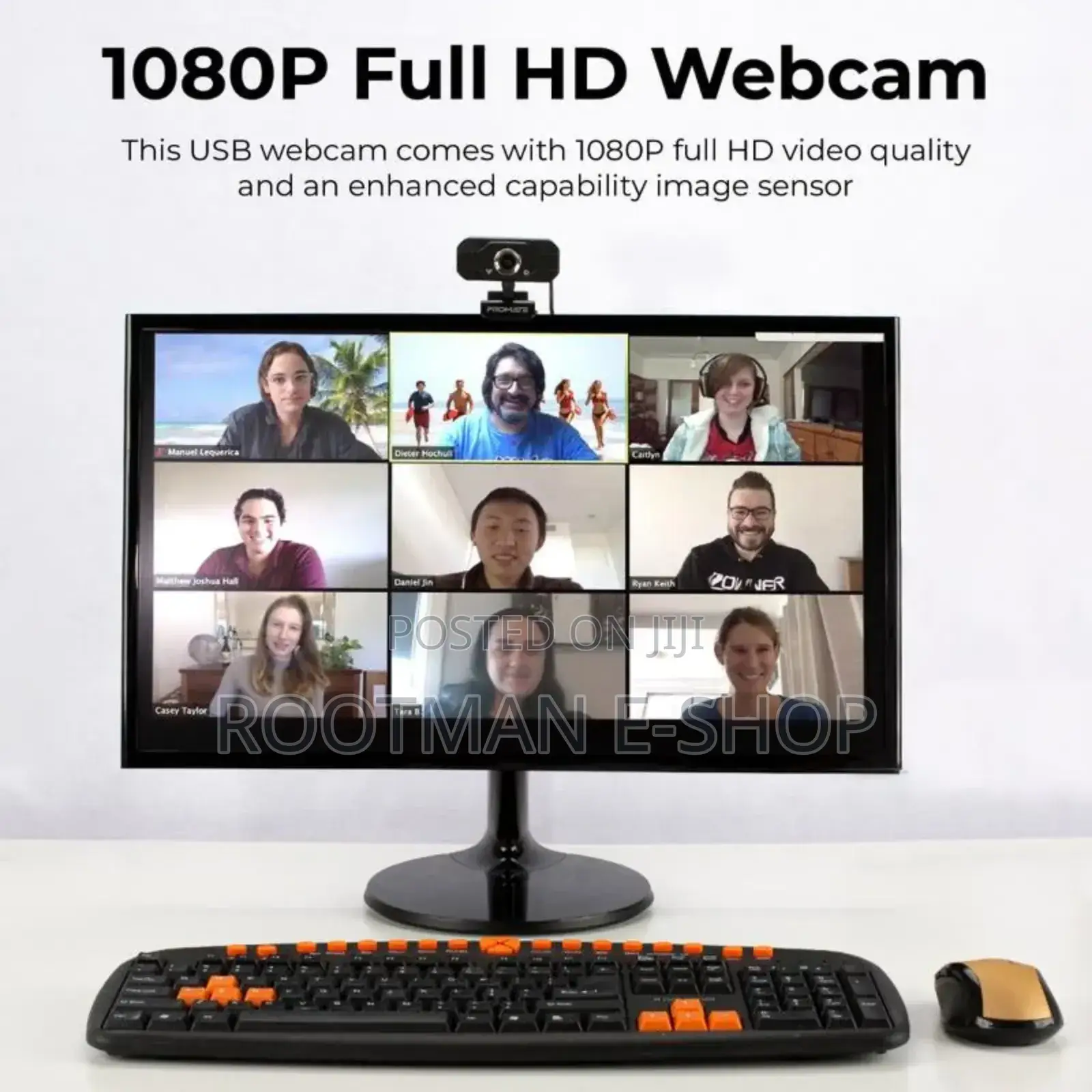 Promate Procam 1 Full-hd 1080p Webcam –With Built-in Mic – With Tripod