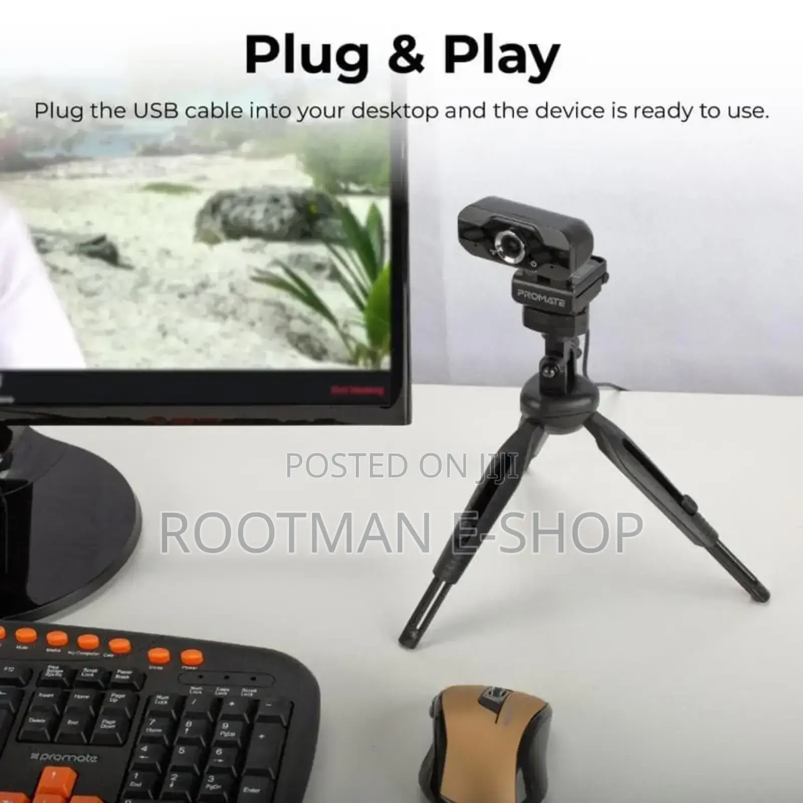 Promate Procam 1 Full-hd 1080p Webcam –With Built-in Mic – With Tripod