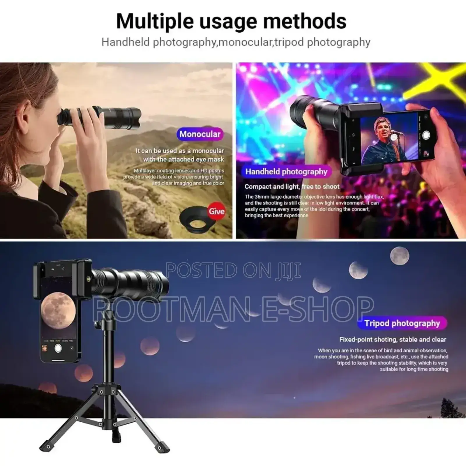 Green Lion 36x Telephoto Lens Kit for Smartphone - Black
