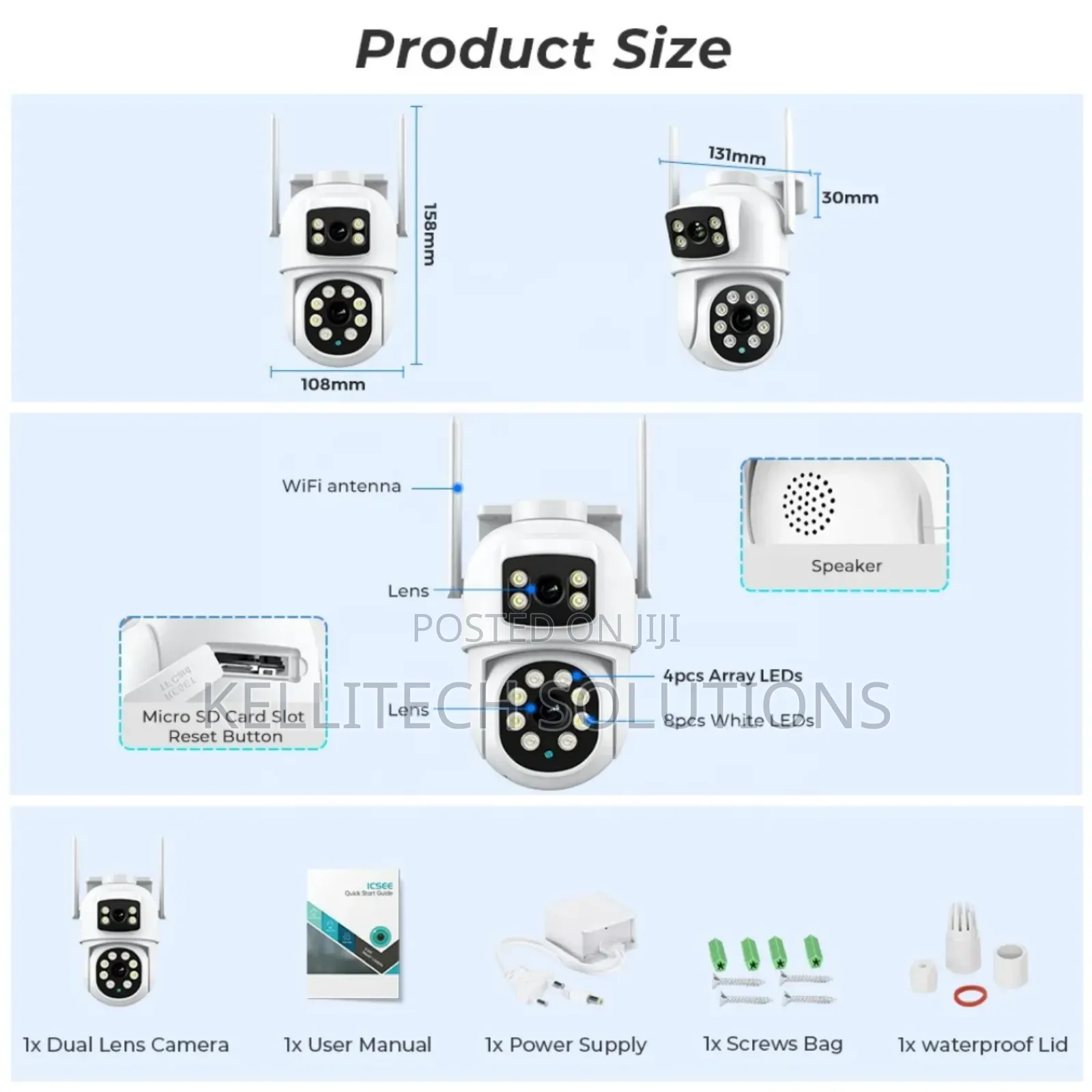 Smart Wifi Double Lens Cctv Camera 6mp