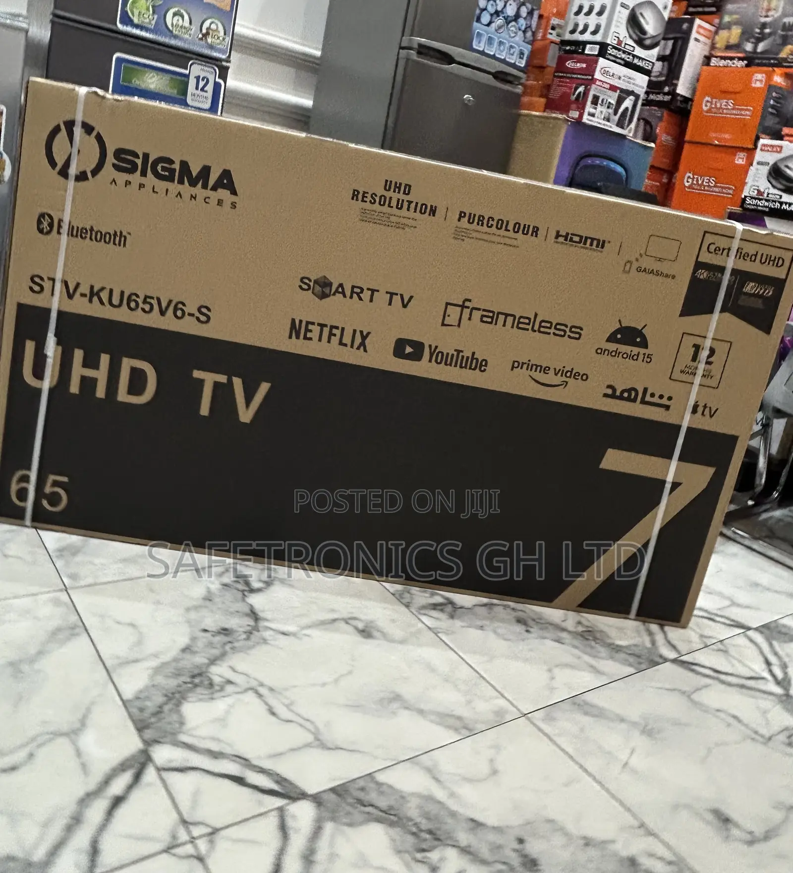 Get Frameless Sigma 65 Inch Ultra Led Smart Sig-Ku65v6-S Uhd Tv