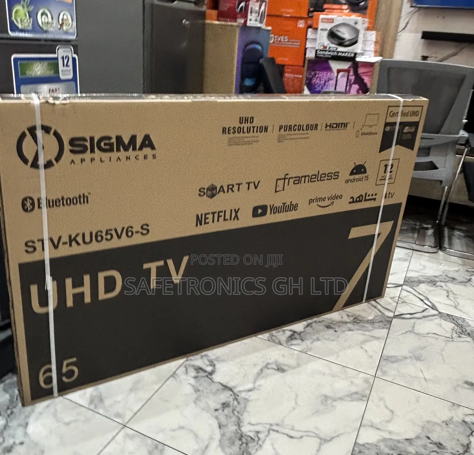 Get Frameless Sigma 65 Inch Ultra Led Smart Sig-Ku65v6-S Uhd Tv